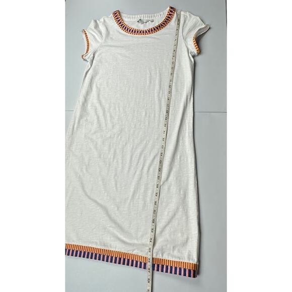 Boden Dress Womens 4R White Sena Embroidered Jersey Mini Stretch Resort Beach - Picture 11 of 13